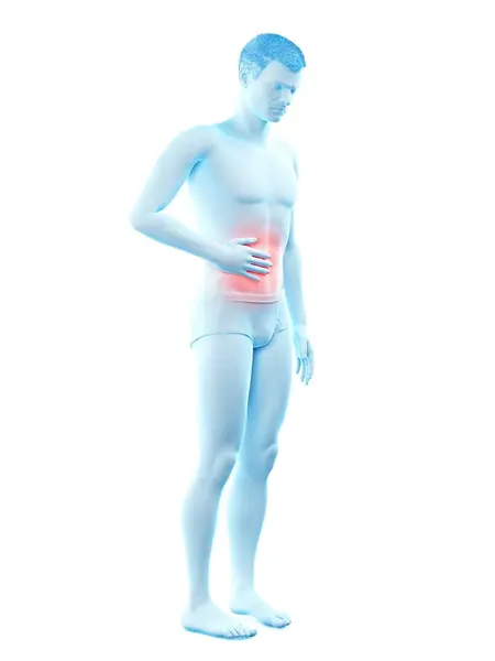 Abstract Male Body Abdominal Pain Conceptual Digital Illustration — Stock Photo, Image