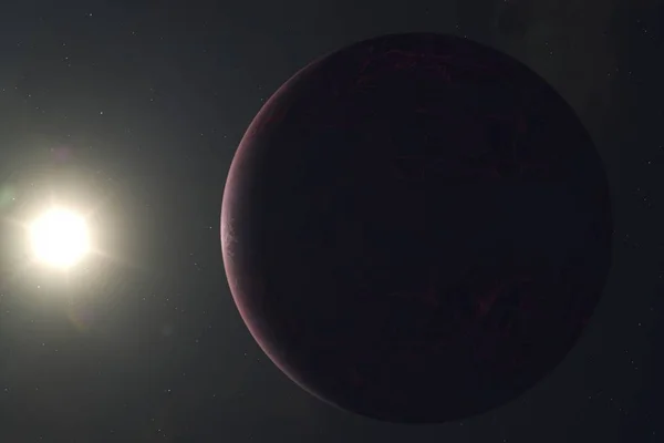 Horká Exoplaneta Hvězdou Digitální Ilustrace — Stock fotografie