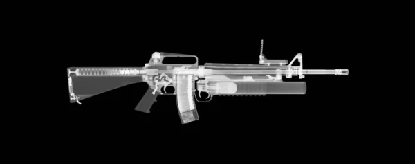 M16 Rifle Med M203 Granatkaster Røntgenstråle – stockfoto