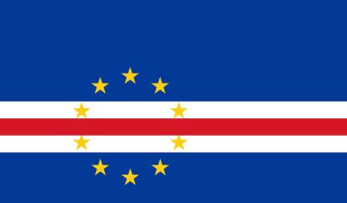 Cape Verde bayrağı. Vektör çizim. Dünya bayrak