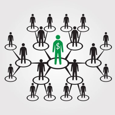 İş düzeni, vektör çizim, milyonda bir piramit. Vektör