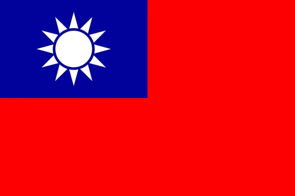 Tayvan Bayrağı Vektör Çizim Dünya Bayrak — Stok Vektör