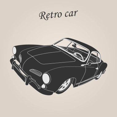Eski model araba. Retro araba. Klasik Otomobil illüstrasyon