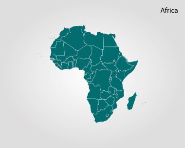 Afrika Haritası. Vektör çizim