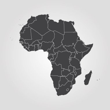 Afrika Haritası. Vektör çizim