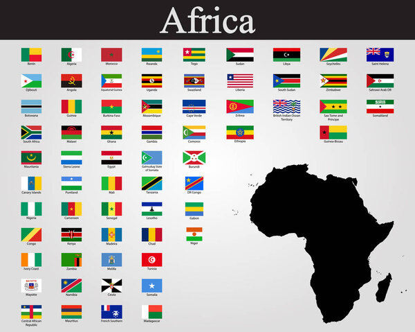 All flags of Africa. Vector illustration