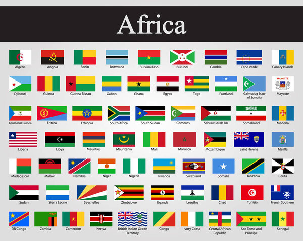 All flags of Africa. Vector illustration