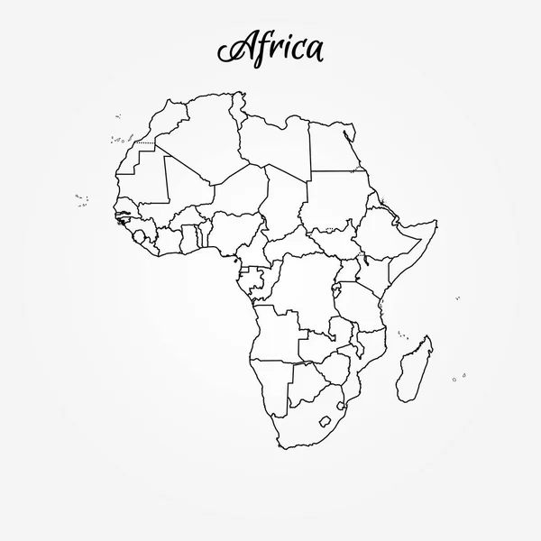 Χάρτης Της Αφρικής Vector Εικονογράφηση — Διανυσματικό Αρχείο