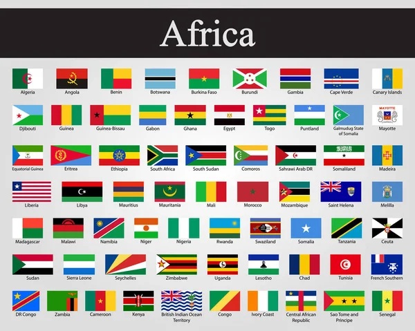 All Flags Africa Vector Illustration — Stock Vector