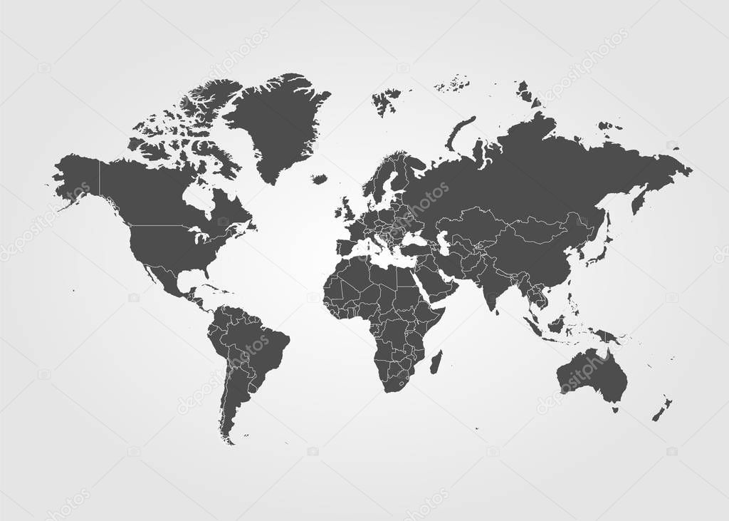 World map Vector globe template for website, design, cover, annual reports, infographics