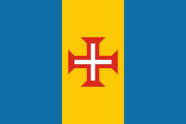 Madeira bayrağı. Vektör çizim