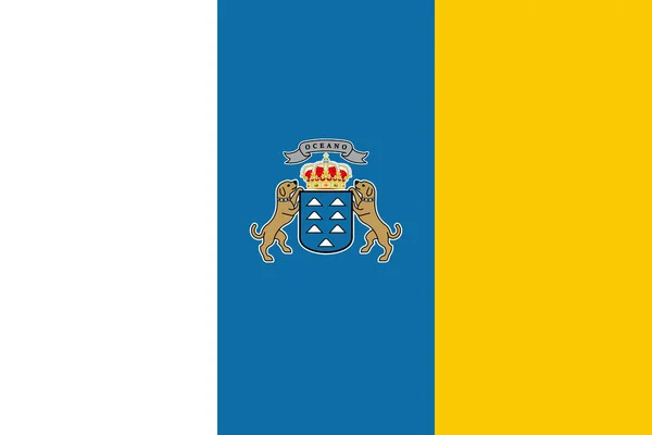 Flag Canary Islands Vector Illustration — Stock Vector