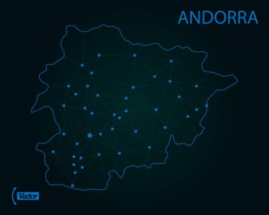 Andorra haritası. Vektör çizim