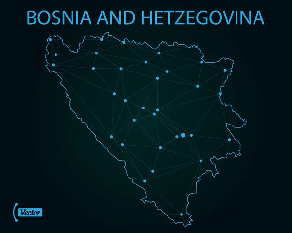 Karte Von Bosnien Und Herzegowina Vektorillustration — Stockvektor
