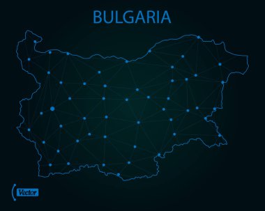 Bulgaristan Haritası. Vektör çizim