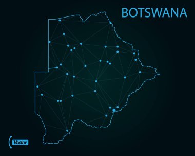 Botsvana haritası. Vektör çizim