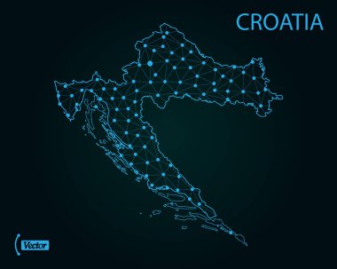 Hırvatistan haritası. Vektör çizim