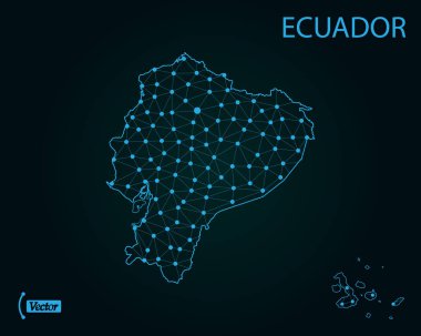 Ekvador Haritası. Vektör çizim