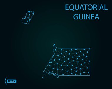 Ekvator Gine Haritası. Vektör çizim