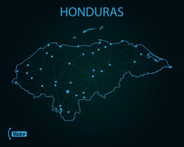 Honduras Haritası. Vektör çizim