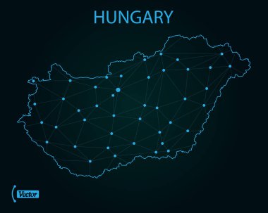 Macaristan Haritası. Vektör çizim