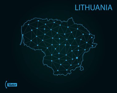 Litvanya Haritası. Vektör çizim