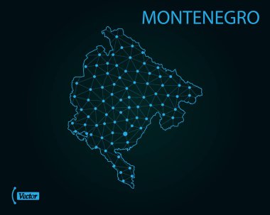 Karadağ Haritası. Vektör çizim