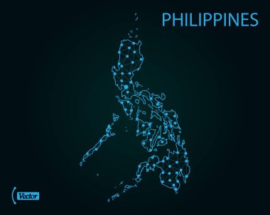 Filipinler Haritası. Vektör çizim