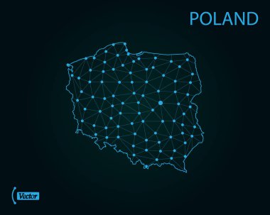 Polonya haritası. Vektör çizim