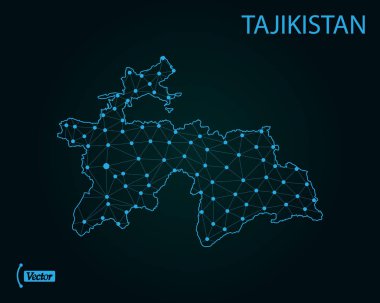 Tacikistan Haritası. Vektör çizim