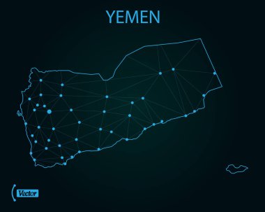 Yemen Haritası. Vektör çizim