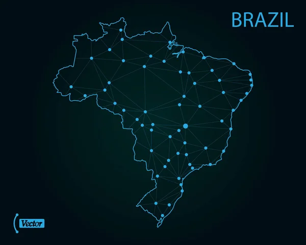 Χάρτης Βραζιλίας Εικονογράφηση Διάνυσμα — Διανυσματικό Αρχείο
