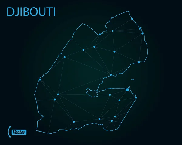 Mapa Yibuti Ilustración Vectorial — Vector de stock