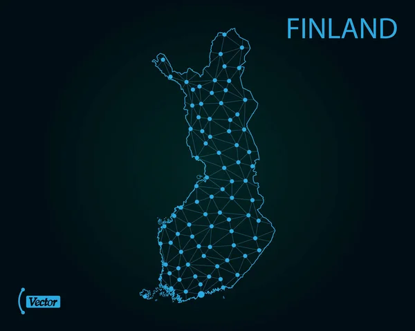 Finnlandkarte Vektorillustration — Stockvektor