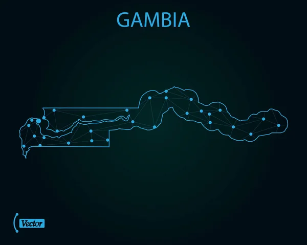 Mapa Gambia Ilustración Vectorial — Vector de stock
