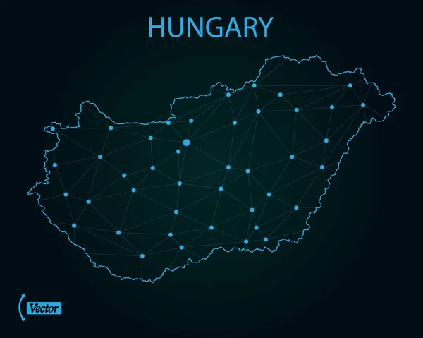 Landkarte Von Ungarn Vektorillustration — Stockvektor