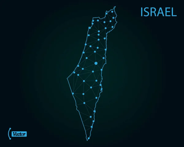 Mapa Izraele Vektorové Ilustrace — Stockový vektor