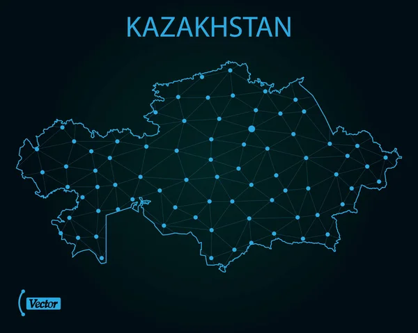 Kazakistan Haritası. Vektör çizim