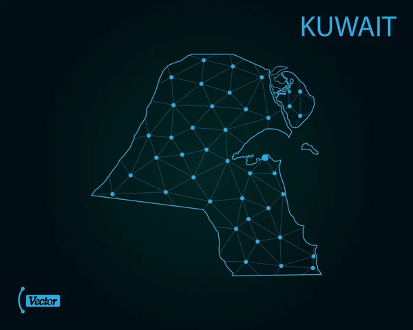 Peta Dari Kuwait Ilustrasi Vektor - Stok Vektor