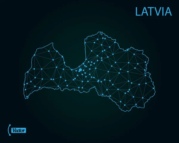 Karte Von Lettland Vektorillustration — Stockvektor