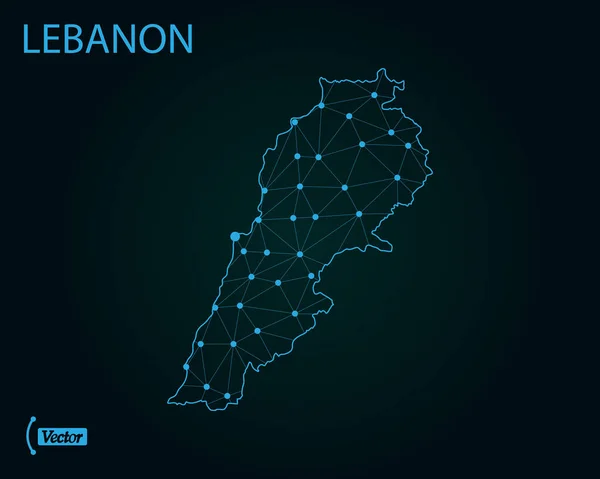 Landkarte Von Libanon Vektorillustration — Stockvektor