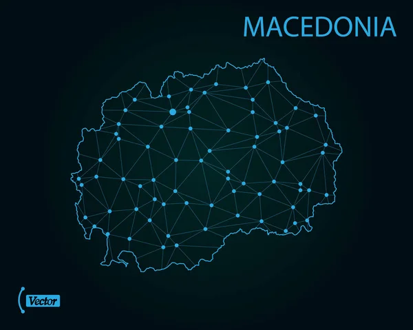 Karte Von Mazedonien Vektorillustration — Stockvektor