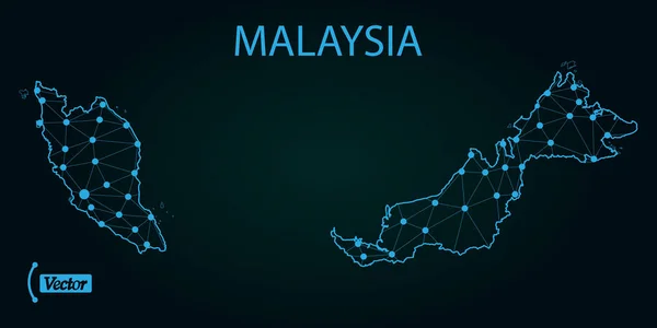 Peta Dari Malaysia Ilustrasi Vektor - Stok Vektor