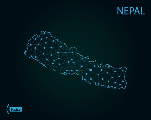 Kaart Van Nepal Vectorillustratie — Stockvector