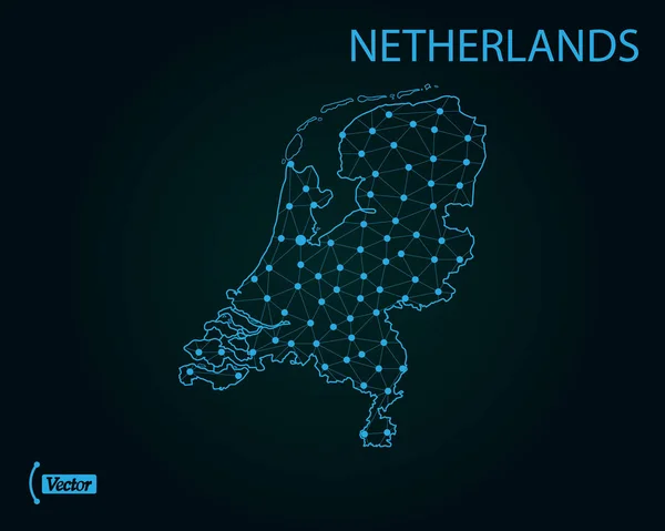 Karte Der Niederlande Vektorillustration — Stockvektor