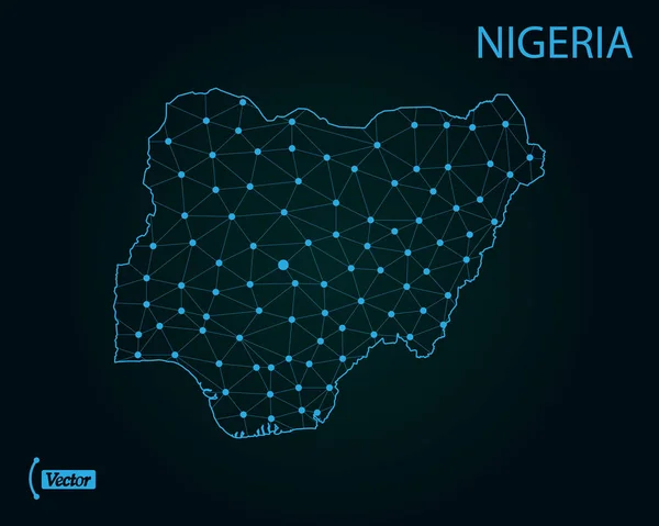 Mapa Nigéria Ilustração Vetorial — Vetor de Stock