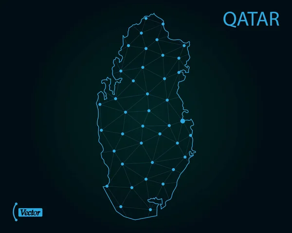 Karte Von Katar Vektorillustration — Stockvektor