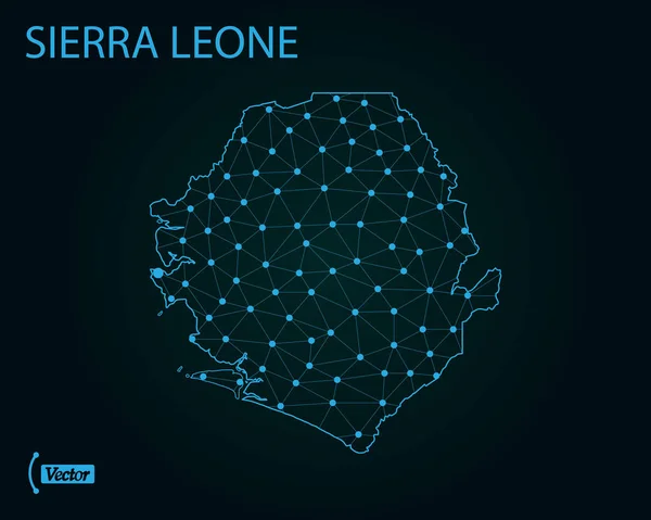 Mapa Sierra Leona Ilustración Vectorial — Vector de stock
