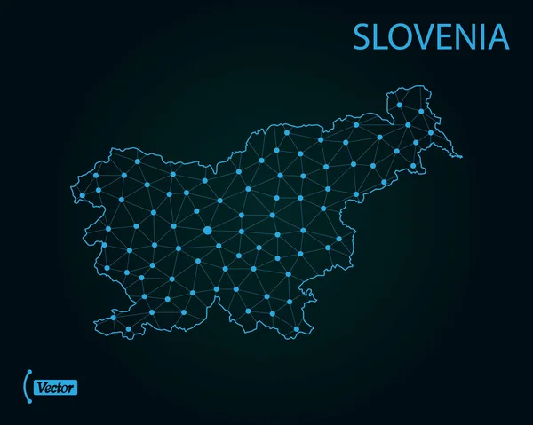 Karte Von Slowenien Vektorillustration — Stockvektor