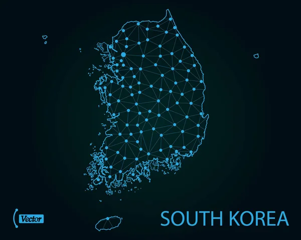 Map South Korea Vector Illustration — Stock Vector